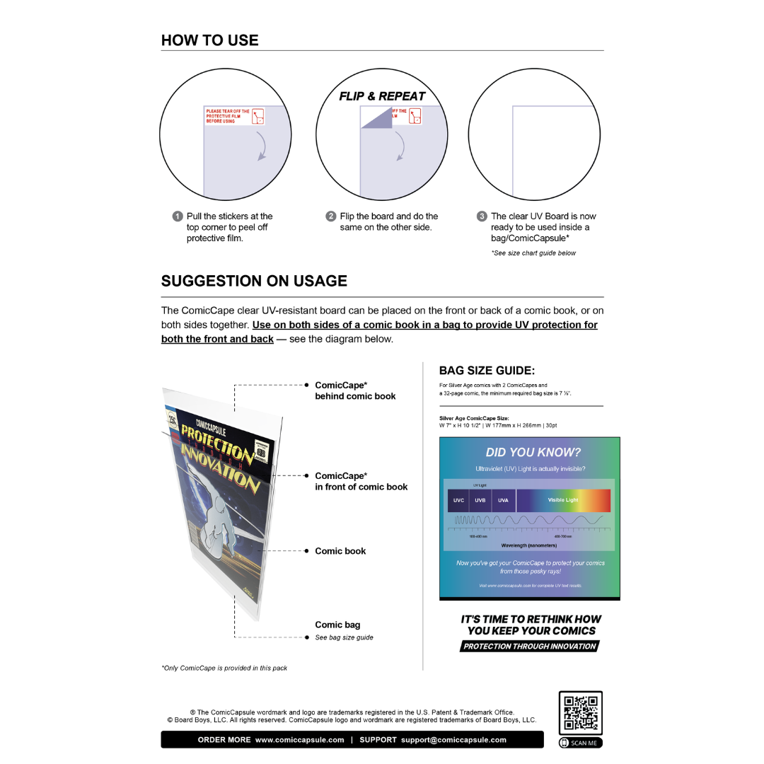 ComicCape - Clear UV Resistant Board